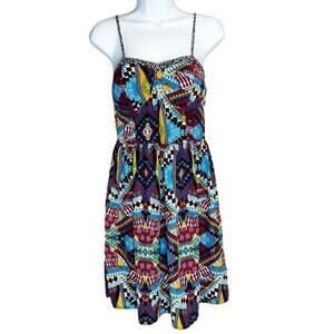 Xhilaration Spaghetti Strap Tribal Print Summer Beach Outdoor‎ Dress Size Medium